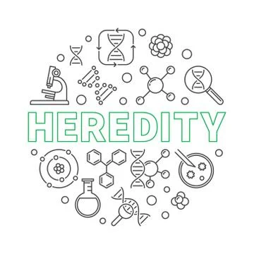 Heredity vector round outline concept minimal illustration 스톡 일러스트