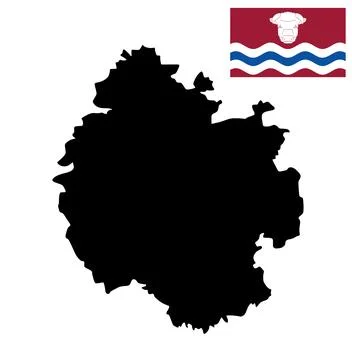 Herefordshire map flag vector silhouette illustration Stock Illustration