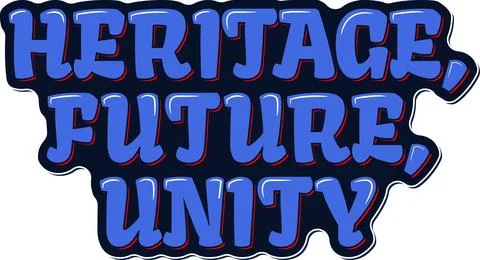 Heritage and Unity Lettering Vector Design Stock Illustration