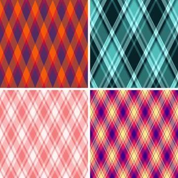 Heritage argyle bundle adapted digital use. Clasic diamonds feel meets contem Stock Illustration