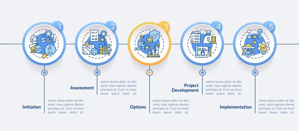 Heritage conservation process circle infographic template Illustrazione stock