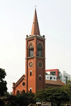 Heritage Lal Deval synagogue Neo gothic red brick building by David Sassoon.. Fotos de archivo