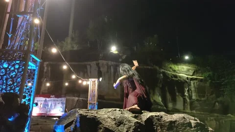 Heritage mask Dance performance on Breccia hill Stock Footage 206397566