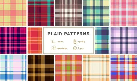 Heritage plaid bundle created for publishing layouts. Structured tartan grids Illustrazione stock