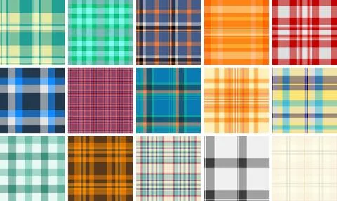 Heritage plaid bundle created for publishing layouts. Structured tartan gri.. 库存插图