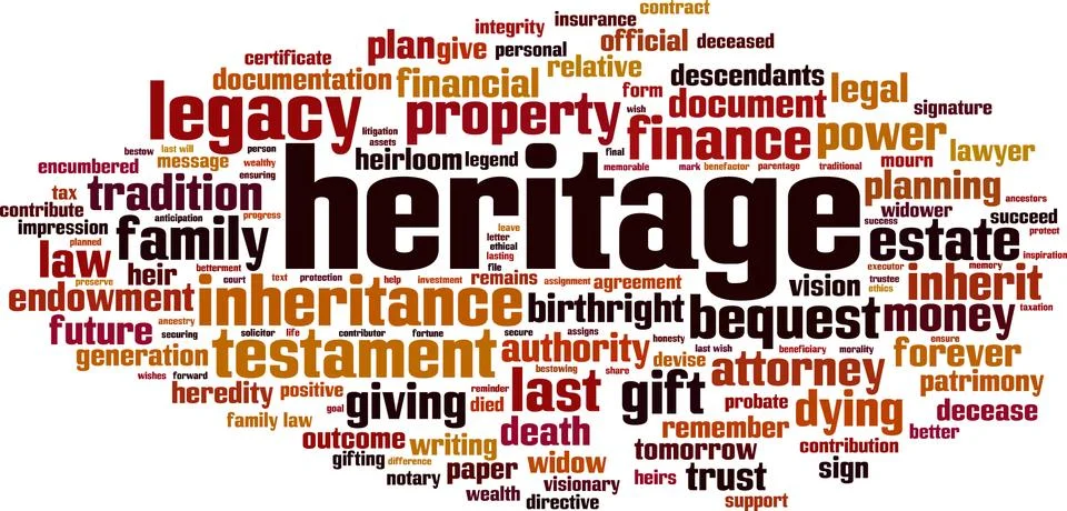 Heritage word cloud Stock Illustration