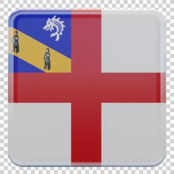Herm 3d illustration flag on pole. Wood flagpole Stock Illustration