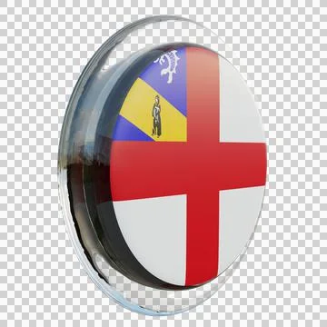 Herm 3d illustration flag on pole. Wood flagpole Stock Illustration