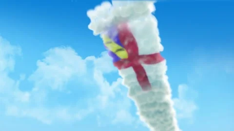 Herm Flag 3D Render Animation Created with Colored Smoke Trails by Aircraft 스톡 동영상 332307269