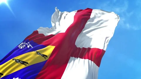 Herm Flag Low Angle View Stock Footage 295691549