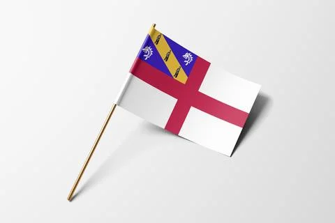 Herm flag of small paper, isolated on white background Stock Photos
