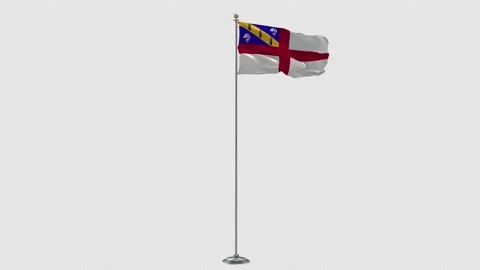 Herm   Looping Of The Waving flag Pole With Alpha Video stock 161683618
