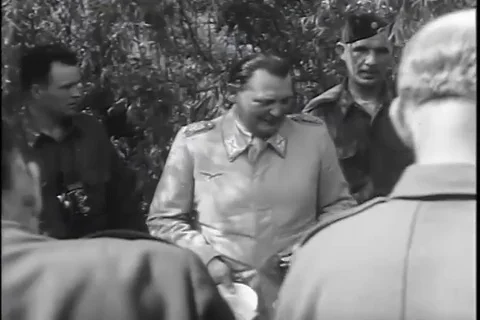 Hermann Goering leaves after the interview - 1945 Stock Footage 93845107