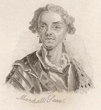 Hermann Maurice Saxe, Count Of Saxe, 1696 To 1750. Marshall Of France. From T Foto stock