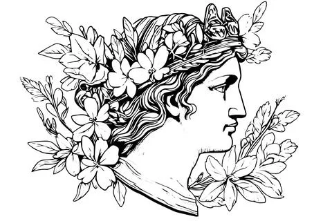 Hermes head hand drawn ink sketch. Engraved style vector illustration. Stock Illustration