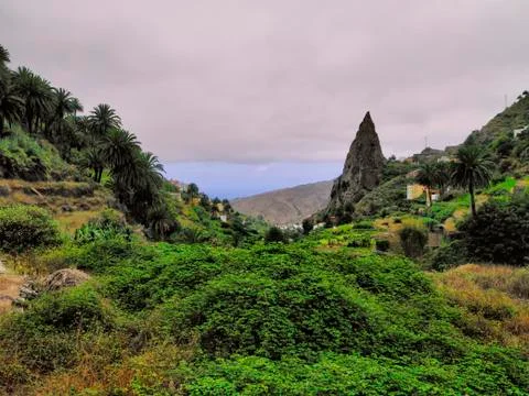 Hermigua on gomera Stock Photos