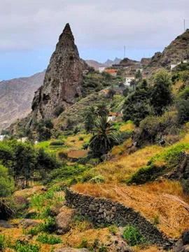 Hermigua on gomera Stock Photos