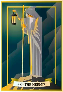 Hermit tarot card Stock Illustration