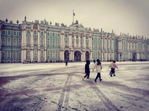 Hermitage Museum Square 库存照片