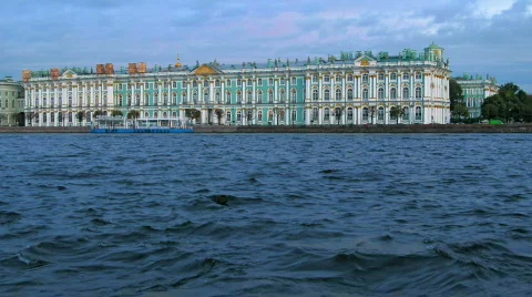 Hermitage Museum (time-lapse), St. Petersburg, Russia Stock Footage 856004