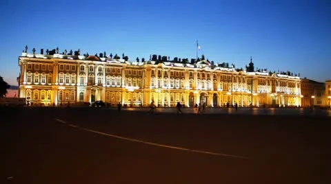 HERMITAGE AT NIGHT Stock Footage 12466779
