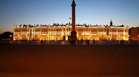HERMITAGE AT NIGHT Stock Footage 12467031