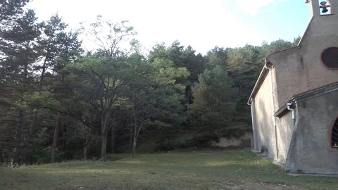 Hermitage in the Ripoll forest in the Pyrenees Stock Footage 120328836