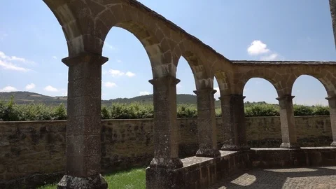 The hermitage of Santa Maria de Eunate on the road to Santiago Stock Footage 92749147