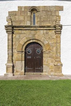 Hermitage of the Virgen de Gua in the town of Ribadesella in Spain Stock Photos