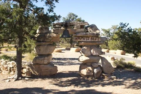 Hermits Rest is a structure at the western end of Hermit Road at the south ri Stock Photos