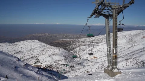 Hermon Mountain Ski Resort אתר הסקי של הר החרמון 库存影片 85561460