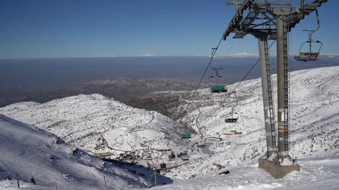 Hermon Mountain Ski Resort אתר הסקי של הר החרמון 库存影片 85563580