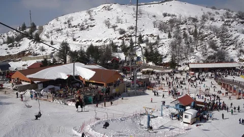 Hermon Mountain Ski Resort אתר הסקי של הר החרמון 库存影片 85566126