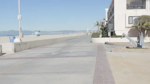 Hermosa Beach Boardwalk Stock Footage 61037575