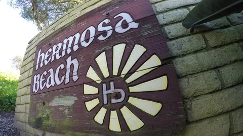 Hermosa Beach Sign Stock Footage 102480654