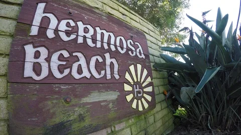 Hermosa Beach Sign Stock Footage 102480807