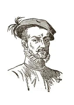 Hernan Cortes Portrait Stock Illustration