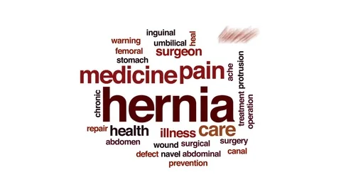 Hernia animated word cloud, text design animation. Stock Footage 81046490