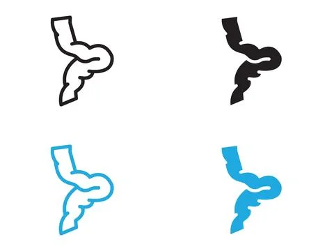 Hernia icon black and white vector outline sign Stock Illustration