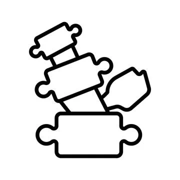 Hernia icon linear logo mark in black and white Stock Illustration