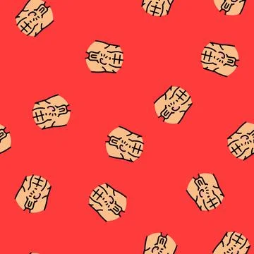 Hernia from lifting weights vector seamless pattern イラスト素材