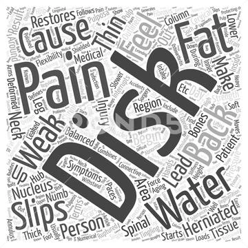 Herniated Disk and Back Pain word cloud concept Stock Illustration