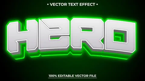Hero 3d editable text effect suitable for digital technology theme Stock Illustration