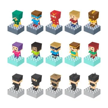 Hero character option game assets element Ilustración de archivo