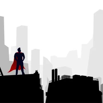 Hero in the city Stock Illustration