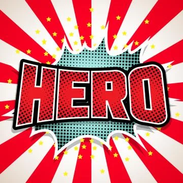 Hero Comic Speech  Bubble. Vector illustration Illustrazione stock