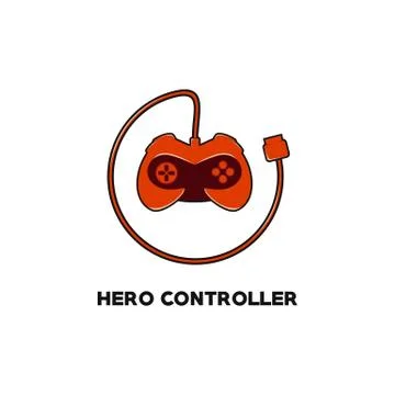 Hero controller game logo vector Stock Illustration