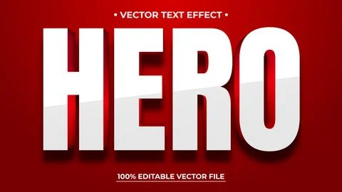 Hero editable text effect template use for business logo and brand Stock Illustration