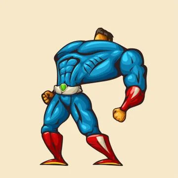 Hero in epic pose on white Stock Illustration