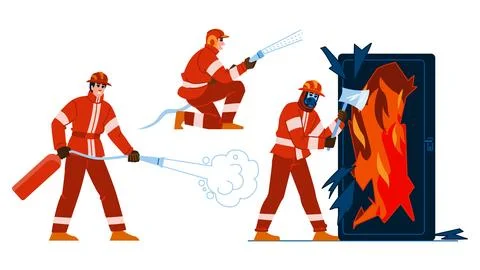 Hero firefighter vector Illustrazione stock